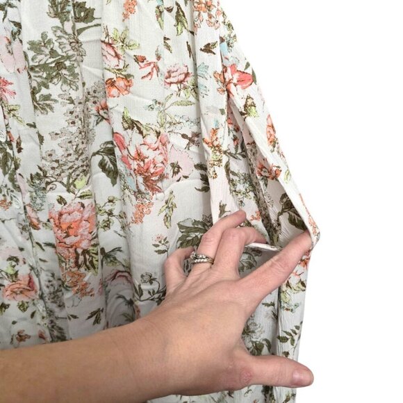 Frye Floral Easy Button Front Midi Dress Sz S - Picture 4 of 9